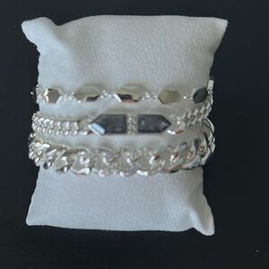 Bomb Party Silver Bracelet Set